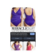 Miraclesuit Womens Sanibel Surplice One-Piece Swimsuit Purple Size 18 Sl... - $60.66 CAD
