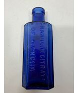 Antique GRANULAR CITRATE OF MAGNESIA Cobalt Blue Medicine Bottle 7.5” Em... - $839.05 MXN