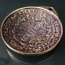Tibetan Brass Engraved Protective Talisman Charts OM YinYang Protect Pen... - $150.50 MXN