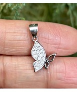 Pendentif breloque papillon en argent sterling 925 Cz petit bijou minimu... - $16.18