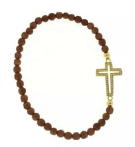 Venturina Beads Women&#39;s Gold-plated JESUS Cross Religious Christian brac... - £10.98 GBP