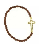 Venturina Beads Women&#39;s Gold-plated JESUS Cross Religious Christian brac... - $18.79 CAD
