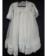 Shadowline Nightgown Robe Set Size Small Light Pastel Blue Floral Lace V... - €64,92 EUR