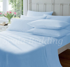 15 &quot; Pocket Sky blue Sheet Set Egyptian Cotton Bedding 600 TC choose Size - £58.63 GBP