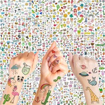 60 Sheets 1200 Patterns Summer Cute Small Temporary Tattoos For Kids Girls Boys  - £17.52 GBP