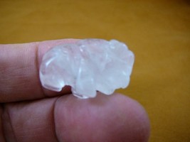 (Y-BUF-508) 1&quot; WHITE quartz BUFFALO BISON gemstone carving FIGURINE buff... - £6.75 GBP
