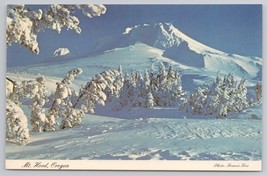 Beautiful Mt Hood Oregon Snow-Covered Ski Slopes Scenic View Vintage Postcard - £10.79 GBP