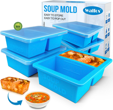 Silicone Soup Freezer Container, 1-Cup Soup Freezer Cube Tray with Lid Prevents - £21.70 GBP