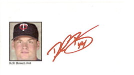 Rob Bowen Autographed 3x5 Index Card Baseball Signed - £7.50 GBP