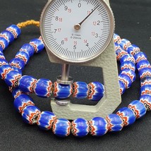 Vintage blue chevron African Glass beads Necklace - £45.67 GBP