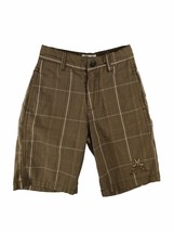 Micros Brown Plaid Casual Skater Shorts - Unisex Kids Size 5 - £8.21 GBP