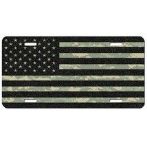 U.S.  American flag black and cameo aluminum vanity license plate car truck SUV - £13.63 GBP