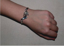 925 Sterling Silver Dolphin Charm Cuff Bracelet - Mexico - £19.86 GBP