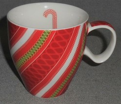 2005 Starbucks CANDY CANE DESIGN Handled Mug GREAT COLOR! - $14.84