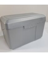 Vintage Eldon 3x5&quot; File Card Recipe Storage Box USA silver grey gray pla... - $312.21 MXN