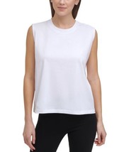 DKNY Womens Cotton Muscle Tank Top Size-Small Color-White - £26.30 GBP