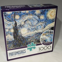 Buffalo Photomosaics Van Gogh Starry Night 1000 Piece Jigsaw Puzzle Comp... - $12.95