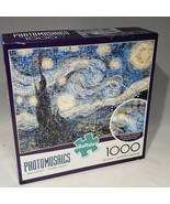 Buffalo Photomosaics Van Gogh Starry Night 1000 Piece Jigsaw Puzzle Comp... - £10.37 GBP