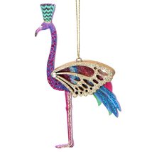 Gisela Graham Fretwork Wooden Flamingo Hanging Christmas Decoration Bauble Ornam - £5.88 GBP
