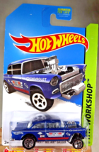 2014 Hot Wheels #241 Hw Workshop-Performance &#39;55 Chevy Bel Air Gasser Blue w/5Sp - £13.76 GBP