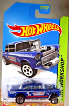 2014 Hot Wheels #241 Hw Workshop-Performance &#39;55 Chevy Bel Air Gasser Blue w/5Sp - £13.16 GBP