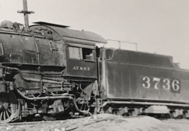 Atchison Topeka &amp; Santa Fe Railway Railroad ATSF #3736 4-8-2 Locomotive Photo - £11.00 GBP