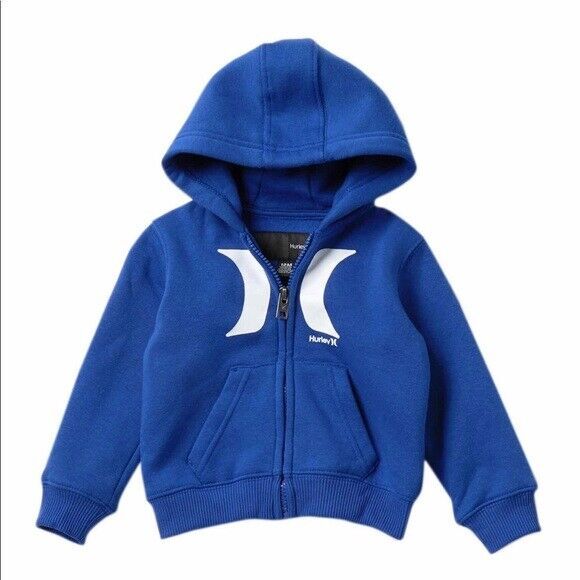 HURLEY NIKE ICONIC FLEECE ZIP HOODIE JACKET, FULL ZIP, Blue, 12 Months, NWT - $18.70