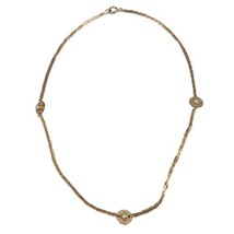 Vintage Goldtone White Rhinestone Choker Necklace - £6.75 GBP
