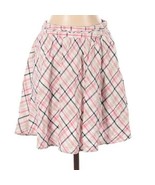 Joie Plaid Linen Mini Skirt Pink Size Small - £19.36 GBP