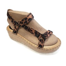 Nine West Womens Size 6 Gaduex2 Espadrille Wedge Open Toe Sandals Brown Leopard - £29.01 GBP