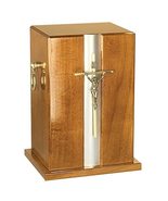 Beautiful Adult Cremation Casket urn for Ashes Catholic Wooden Urn with ... - £121.25 GBP+