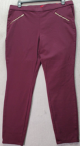 Jennifer Lopez Pants Women Size 18 Purple Cotton Pockets Flat Front Straight Leg - £14.50 GBP