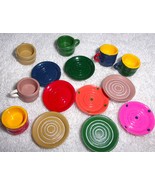 Vintage Minature Multi Colors 8 Plates &amp; 6 Cups - $4.99