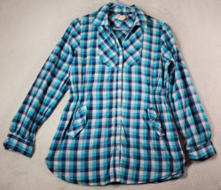 Op Shirt Junior Size Large Multi Check Cotton Long Sleeve Collared Butto... - $8.47