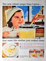 Lipton Soup chicken potato kid mother -1962 Vintage Print Ad - $186.76 MXN