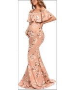 Glampunch Womens Pink Off Shoulder Peach Maternity Dress Elegant Slim Me... - $33.87
