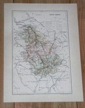 1887 Antique Original Map Of Department Of HAUTE-MARNE Haumont / France - £16.85 GBP