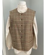 Talbots Vintage Wool  Tweed Houndstooth VEST Preppy Equestrian lk nw 16 - $34.51 CAD