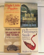4 Book Lot Stephen Jay Gould Hardcover + DJ Piggies Brontosaurus Flamingo Urchin - £19.15 GBP