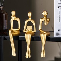 Decorate Your Living Room With Gold Statues, Modern Bookshelves, And Three-Piece - £30.82 GBP