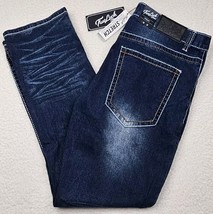 True Luck Men&#39;s Jeans Straight Dark Wash 36x32 Stretch NWT - $33.65