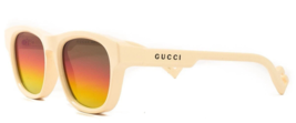 New Gucci GG1238S 003 Shiny IVORY/ Rainbow Mirror Lens Authentc Sunglasses 53-18 - £184.97 GBP