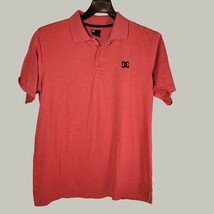DC Polo Shirt Mens Medium Red Short Sleeve Casual Skateboarding - £10.72 GBP