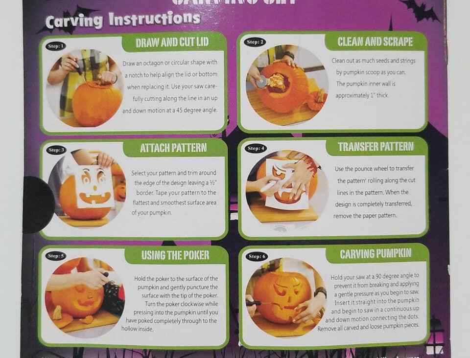 Spook Zone Deluxe Pumpkin Carving Set 10 Carving Stencils (LOC TUB-115) Item image 3