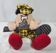 Vintage Silly Slammers #33 Bean Bag Plush Yellow Plaid Golfer HEAVY WEAR TO TAG - £6.40 GBP