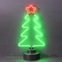 Vintage Look Christmas Tree Star LED Light Neon Sculpture 17&quot;x9&quot; - £67.15 GBP