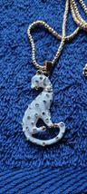 New Betsey Johnson Necklace Cat Ick Blue White Rhinestone Collectible Decorative - £11.98 GBP