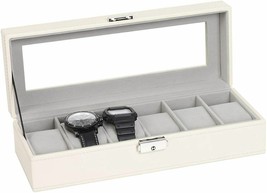 6 Slots Leather Watch Case Men Women Watch Box Organizer Jewelry Display... - £34.79 GBP
