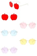 Rimless Apple Shape Frameless Tinted Sunglasses - £12.65 GBP