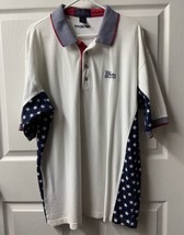 Antigua Golf Polo Mens Xtra Large Red White Blue Stars Stripes Embroider... - $20.54